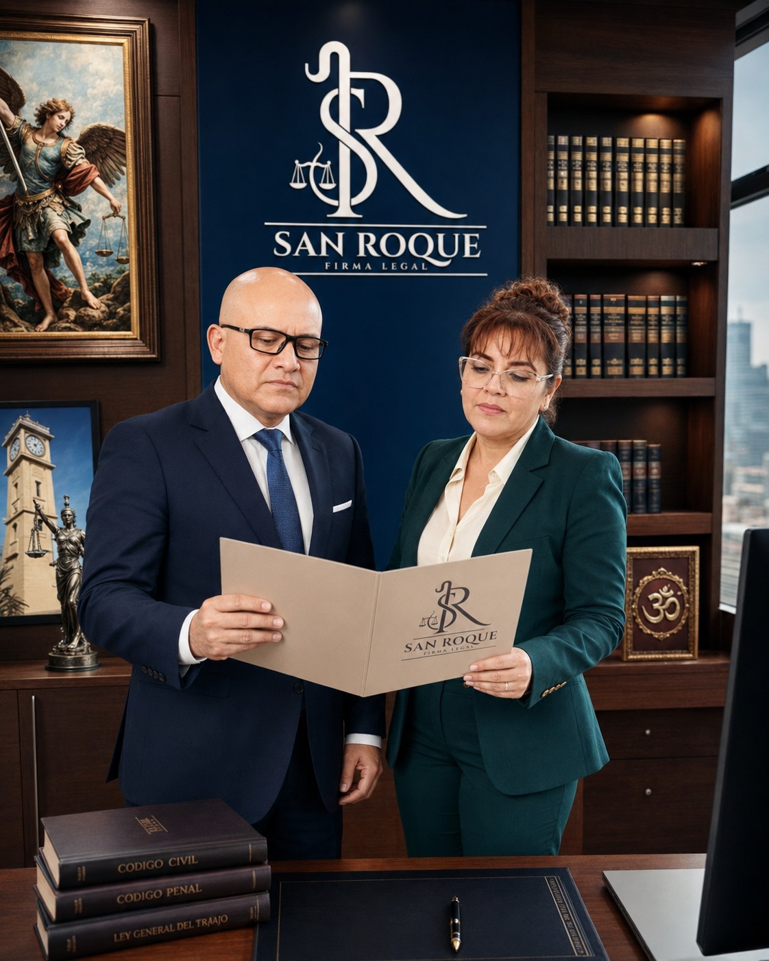 Els dos advocats de San Roque al despatx de la firma