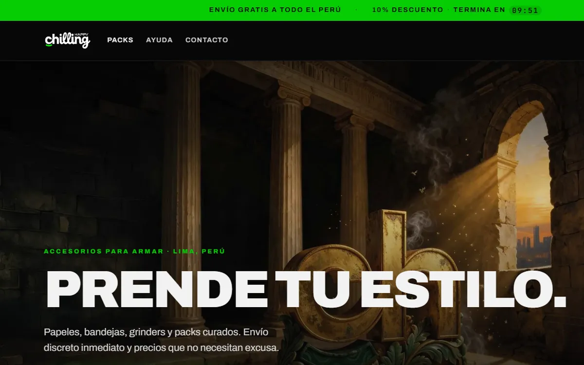 Homepage screenshot of Happy Chilling