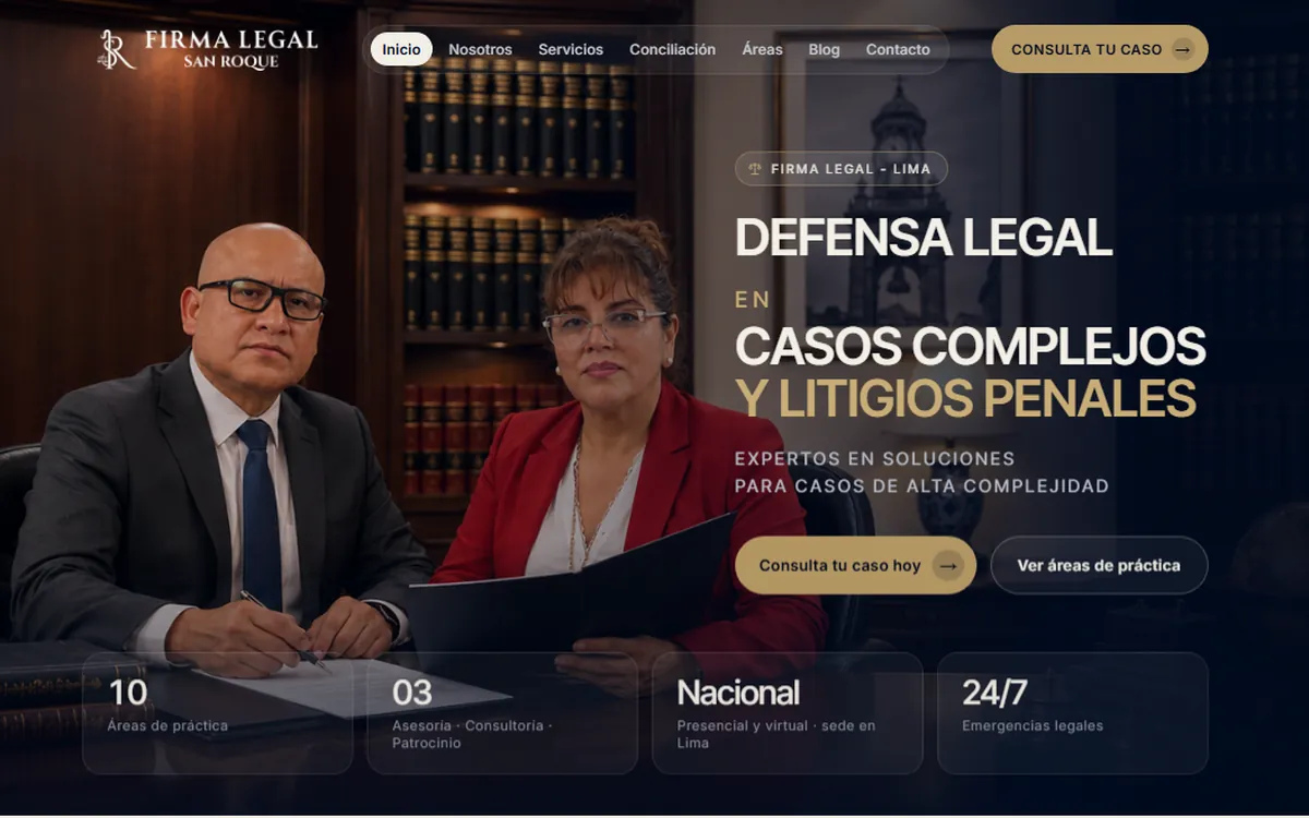 Homepage screenshot of San Roque Law Firm